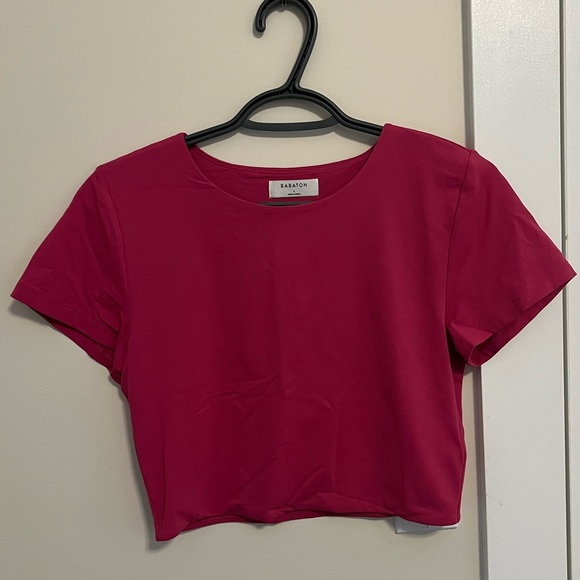 Babaton Contour Crop Tee in Pink - Picture 1 of 3